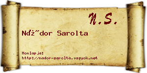 Nádor Sarolta névjegykártya